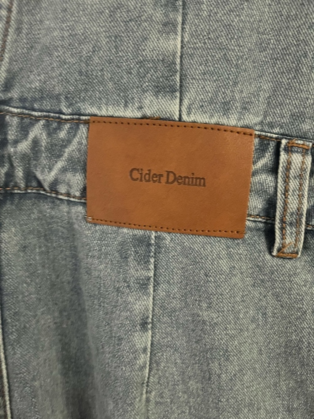 Cider Deep V Denim Jumpsuit - Washed Blue - Picture 3 of 5